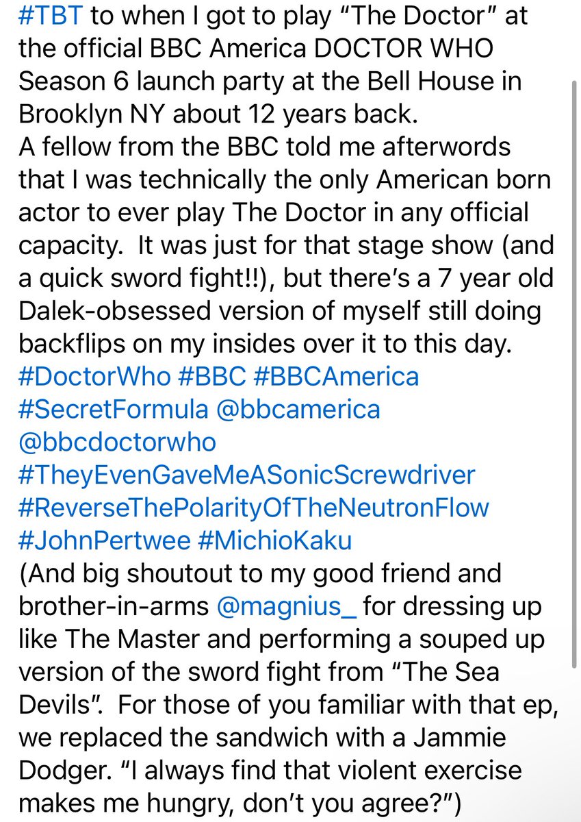 FrankTodaroVO's tweet image. This memory of a memory popped up today, the day after this day randomly came up in conversation?! 
Some real wibbly-wobbly timey-wimey stuff right there

4th pic explains it all:)

#DoctorWho #BBC #BBCAmerica @BBCAMERICA @bbcdoctorwho @michiokaku #TheyEvenGaveMeASonicScrewdriver