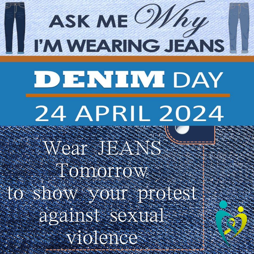 👖 Let's show our support for survivors of sexual assault by wearing denim tomorrow, April 24th, for #DenimDay2024! It's a simple way to stand in solidarity and raise awareness. Join me in rocking those jeans! 💙 #SupportSurvivors #EndSexualViolence #rsccserx #surviveandthrive