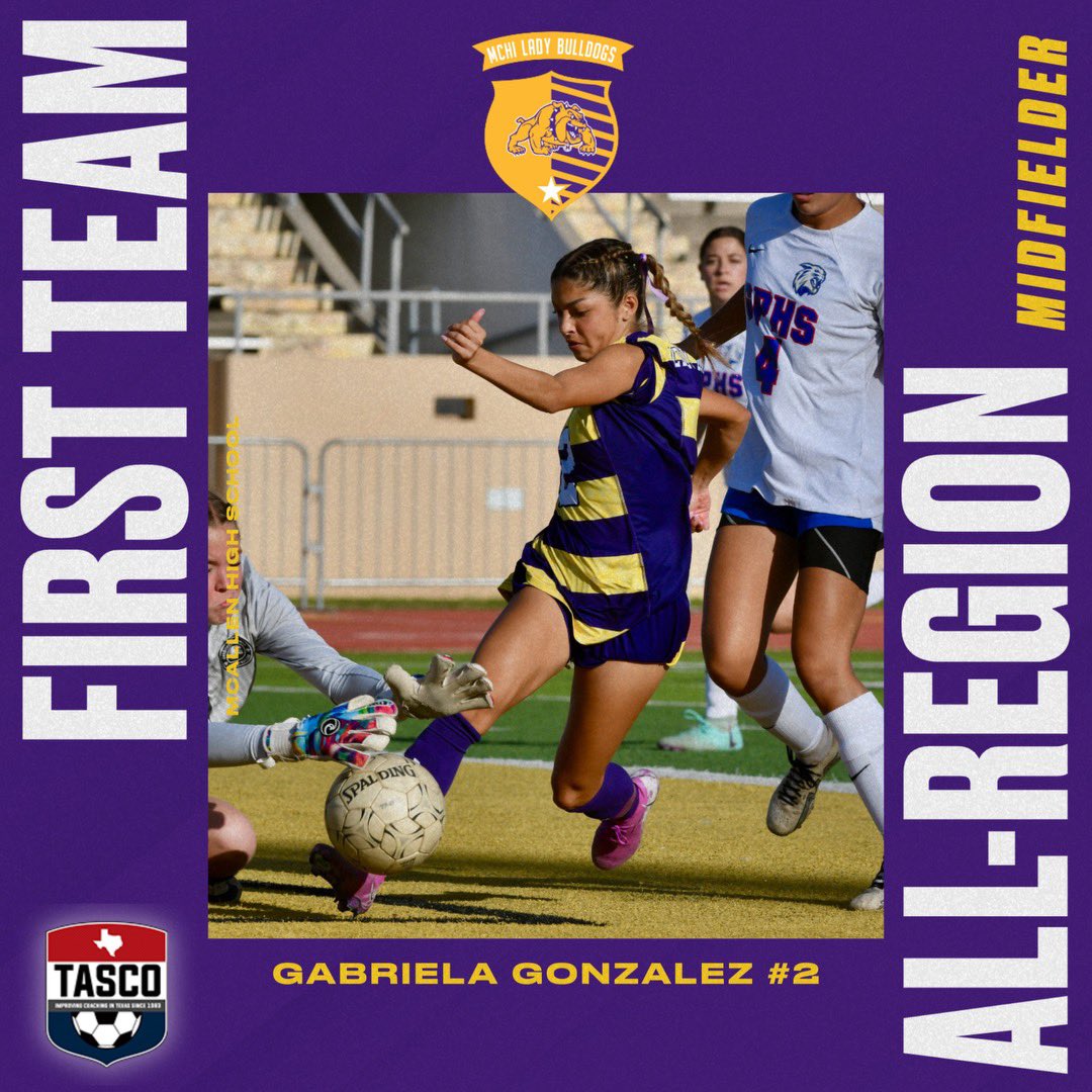 McHi Girls Soccer (@mchigirlssoccer) on Twitter photo Congratulations to <a href="/ggonzalez__02/">Gabriela A.Gonzalez</a> for being named First Team All-Region Midfielder by <a href="/tascosoccer/">TASCO</a>!!! <a href="/lopezjay/">McHi Athletic Pride</a> <a href="/Mchi_Yearbook/">McHiYearbook&News</a> <a href="/McAllenISD/">McAllen ISD</a> <a href="/McHiPride/">Dr. Albert Canales</a> <a href="/McallenHigh/">McAllen High School</a> <a href="/rgvsports/">RGVSports.com</a> <a href="/hmiller619/">Henry Miller</a> <a href="/LethalSoccer/">Coach Duque</a> <a href="/Riosportslive/">RSL Network</a> Congratulations to <a href="/ggonzalez__02/">Gabriela A.Gonzalez</a> for being named First Team All-Region Midfielder by <a href="/tascosoccer/">TASCO</a>!!! <a href="/lopezjay/">McHi Athletic Pride</a> <a href="/Mchi_Yearbook/">McHiYearbook&News</a> <a href="/McAllenISD/">McAllen ISD</a> <a href="/McHiPride/">Dr. Albert Canales</a> <a href="/McallenHigh/">McAllen High School</a> <a href="/rgvsports/">RGVSports.com</a> <a href="/hmiller619/">Henry Miller</a> <a href="/LethalSoccer/">Coach Duque</a> <a href="/Riosportslive/">RSL Network</a>