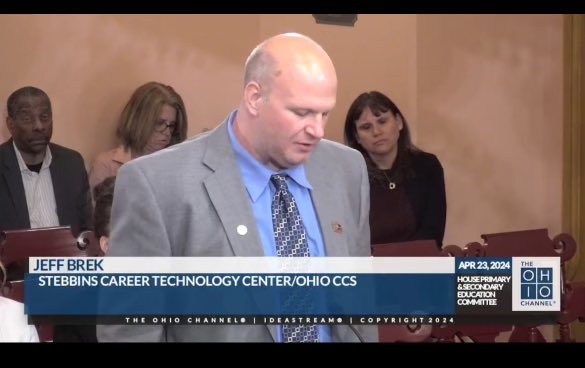 Mr. Berk presenting to the Ohio House Primary &amp; Secondary Education Committee today on HB 432 to help expand the pool of teachers in CTE. 

#CareerTechOhio