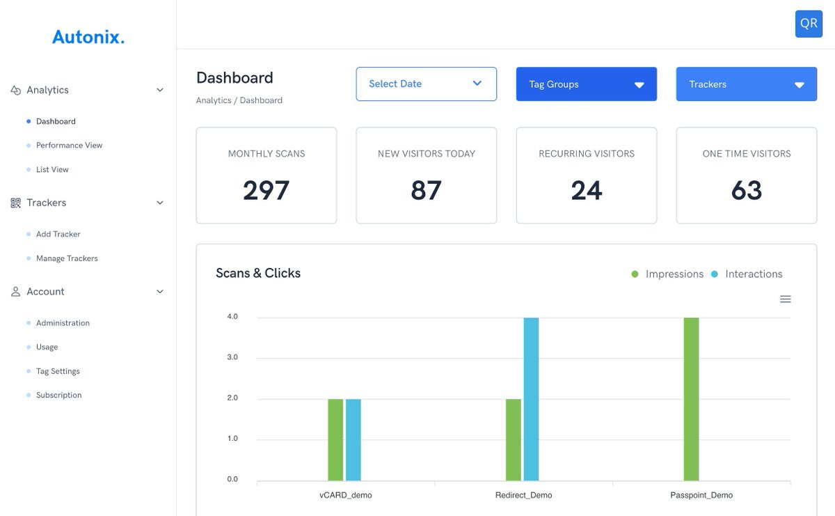 Elevate your marketing efforts with Autonix's dynamic QR code types and advanced analytics. #DynamicQR #AdvancedAnalytics #qrcode #qrcodes #trackable #visitormanagement #visitormanagementsystem #security #visitors #accesscontrol Get Started! buff.ly/4d2Z8EL