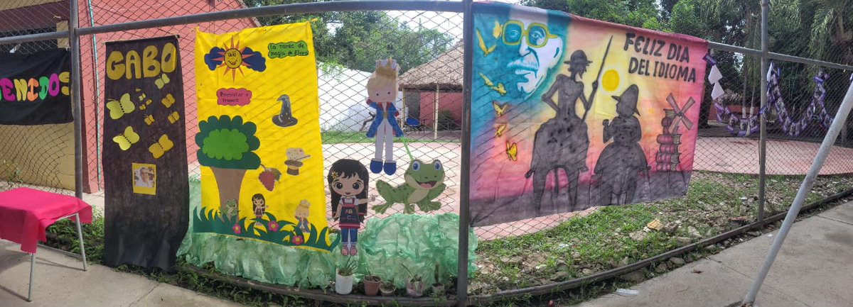 SutyAvila's tweet photo. La IED Buenos Aires, celebró el dia del idioma, en el marco de los proyectos de aula " Tras la huellas de Gabo" liderado por la  docente Doris Maadrid y el proyecto  liderado por la licenciada Marelvis Melendez"Desafiando con preguntas la fronteras de la #ministeriodeeducacion. https://t.co/MVnqqZrjUu