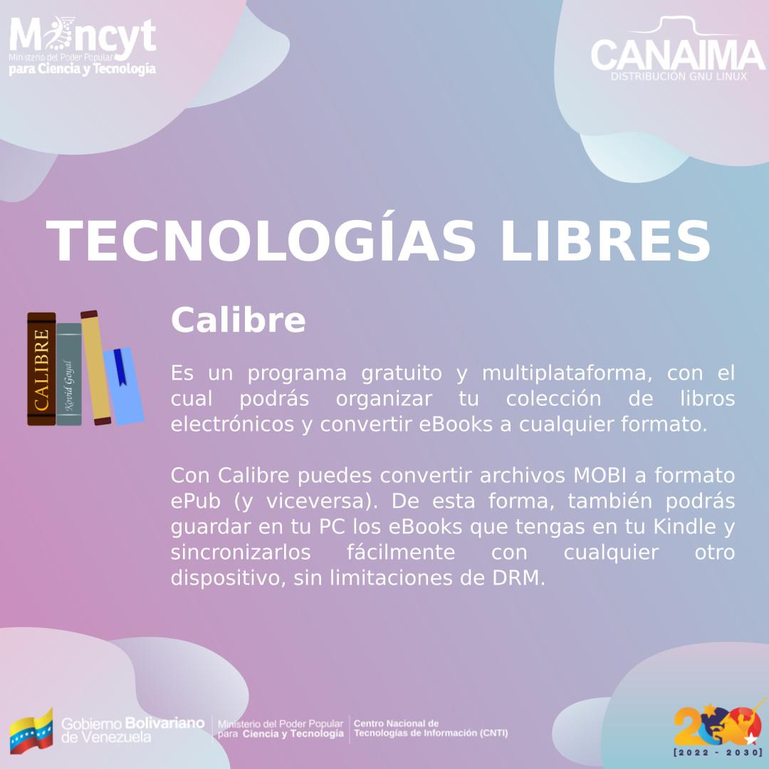 ¿Conoces la aplicación Calibre? Es la herramienta ideal para la gestión, administración, organización y conversión de eBooks a otros formatos. Permite: 📕Catalogar libros 📘Cambiar el formato 📗Obtener metadatos 📙Leer libros en tu equipo calibre-ebook.com #DiaDelLibro