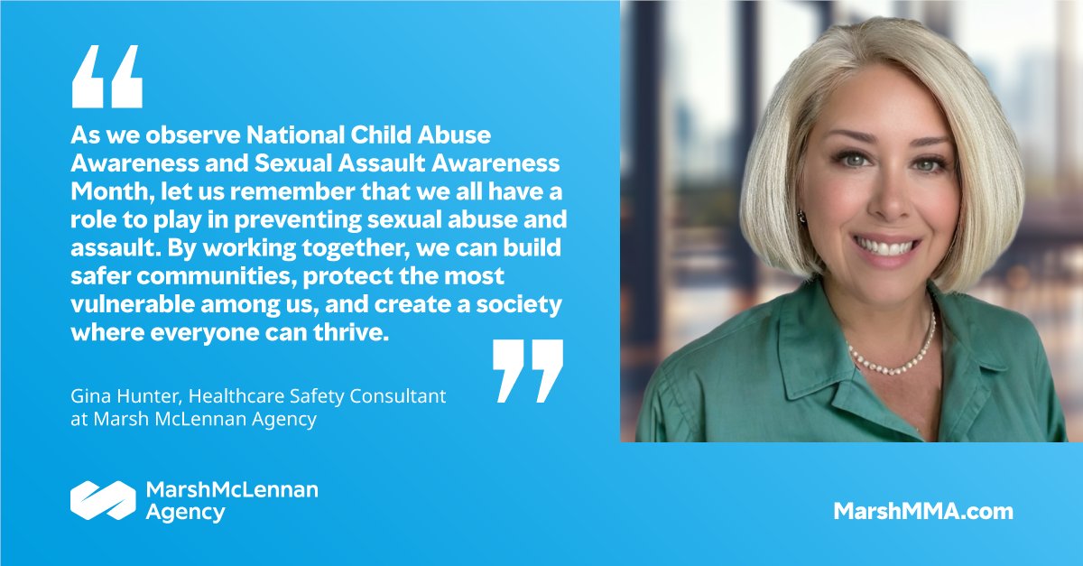 Join the conversation with my colleague Gina Hunter of @Marsh_MMA as she highlights the significance of spreading consciousness & initiating proactive discussions on preventing sexual abuse. #ChildAbuseAwarenessMonth #SexualAssaultAwarenessMonth sprou.tt/1kRpgQGohcm