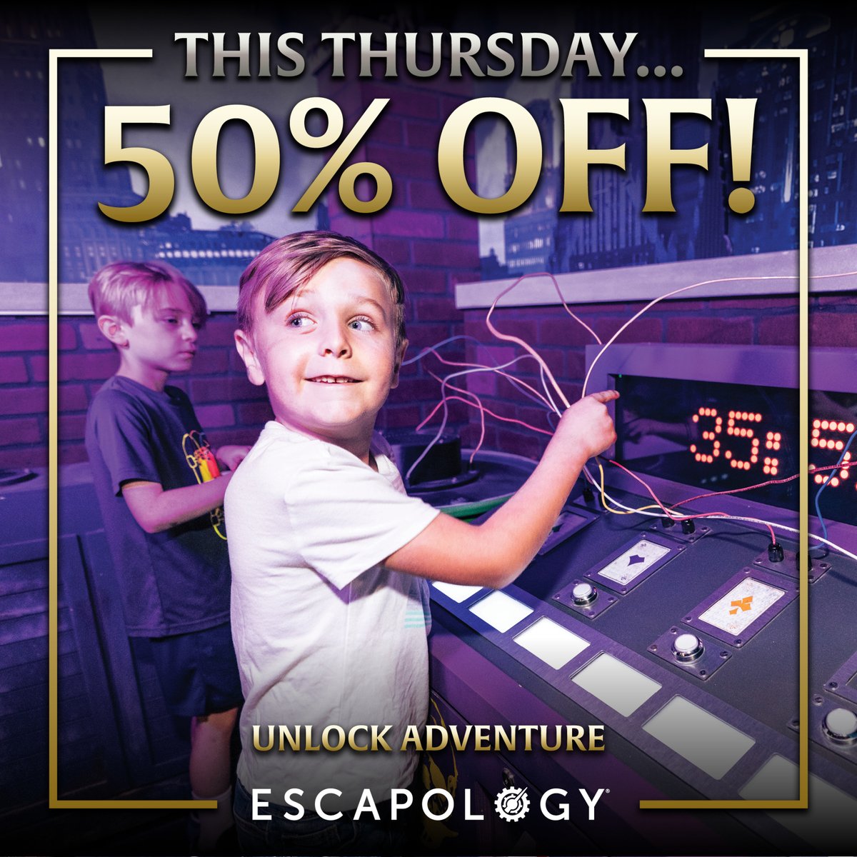 EscapologyNJ's tweet photo. Bringing your kid to work this Thursday? Become the coolest parent in the office with an escape game lunch break or after-work adventure.

Unlock 60 minutes of fun, teamwork and quality time.

Save 50% with code WORK50 🎉

Book now: https://t.co/cyTPvtJdw1
*Promo only valid... https://t.co/X76YWImdAw