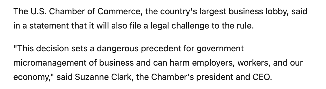 Why does the U.S. Chamber of Commerce hate dynamism in the American economy, where workers are free to move to the best opportunities, and companies are free to recruit the best talent?