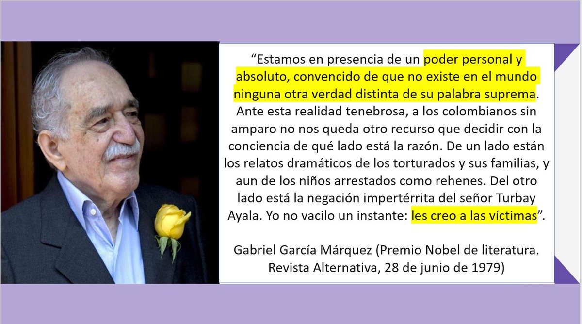 Antes de tener que radicarse en México para proteger su vida, así describió Gabriel García Márquez al expresidente Julio César Turbay Ayala: elespectador.com/opinion/column…