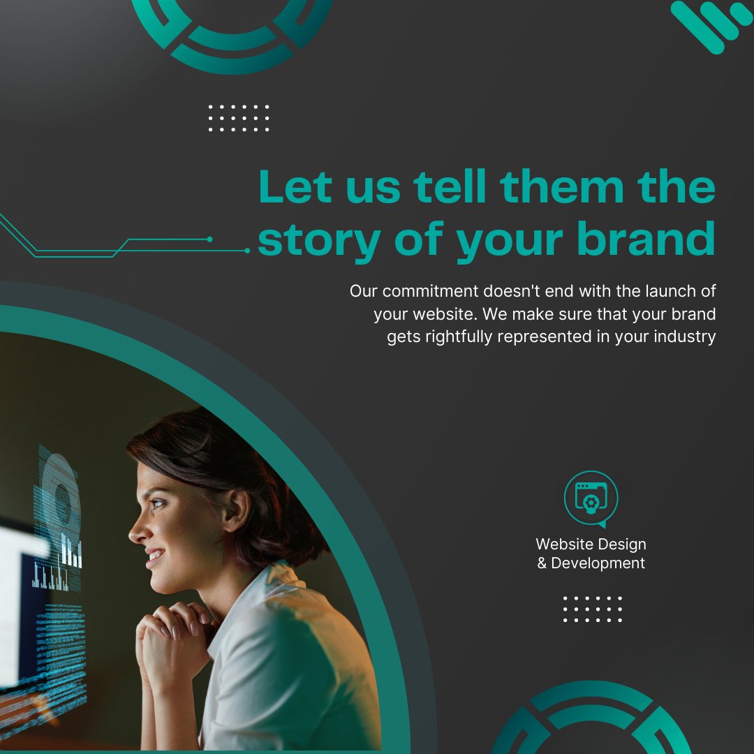 'Your website should tell your story. Our web design services ensure your brand narrative is beautifully woven into every pixel. 📖💻 #DigitalStorytelling #WebDesign'