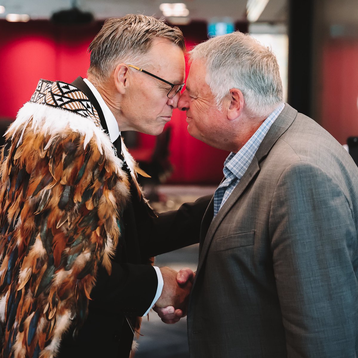 High Commissioner Needs was welcomed by staff delivering a mihi whakatau, a form of official Māori welcome, and was gifted a kākahu, a traditional Māori cloak, as a symbol of honour and respect.