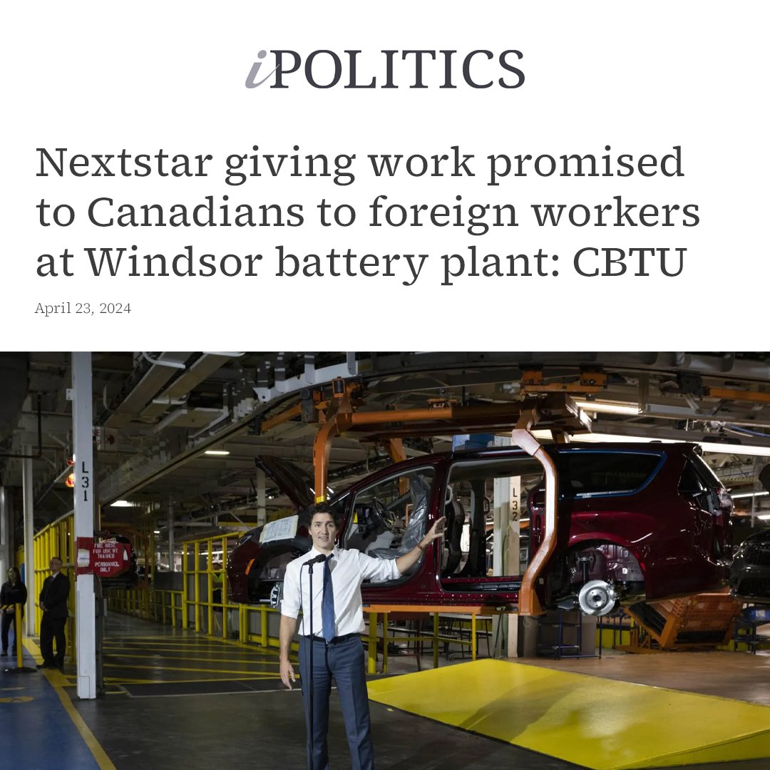 Justin's $44 billion taxpayer subsidy to multinational corporations is being used to hire foreign replacement workers, taking jobs from Canadian union workers. Your money. Foreign jobs. Justin Trudeau is not worth the cost. ipolitics.ca/news/nextstar-…