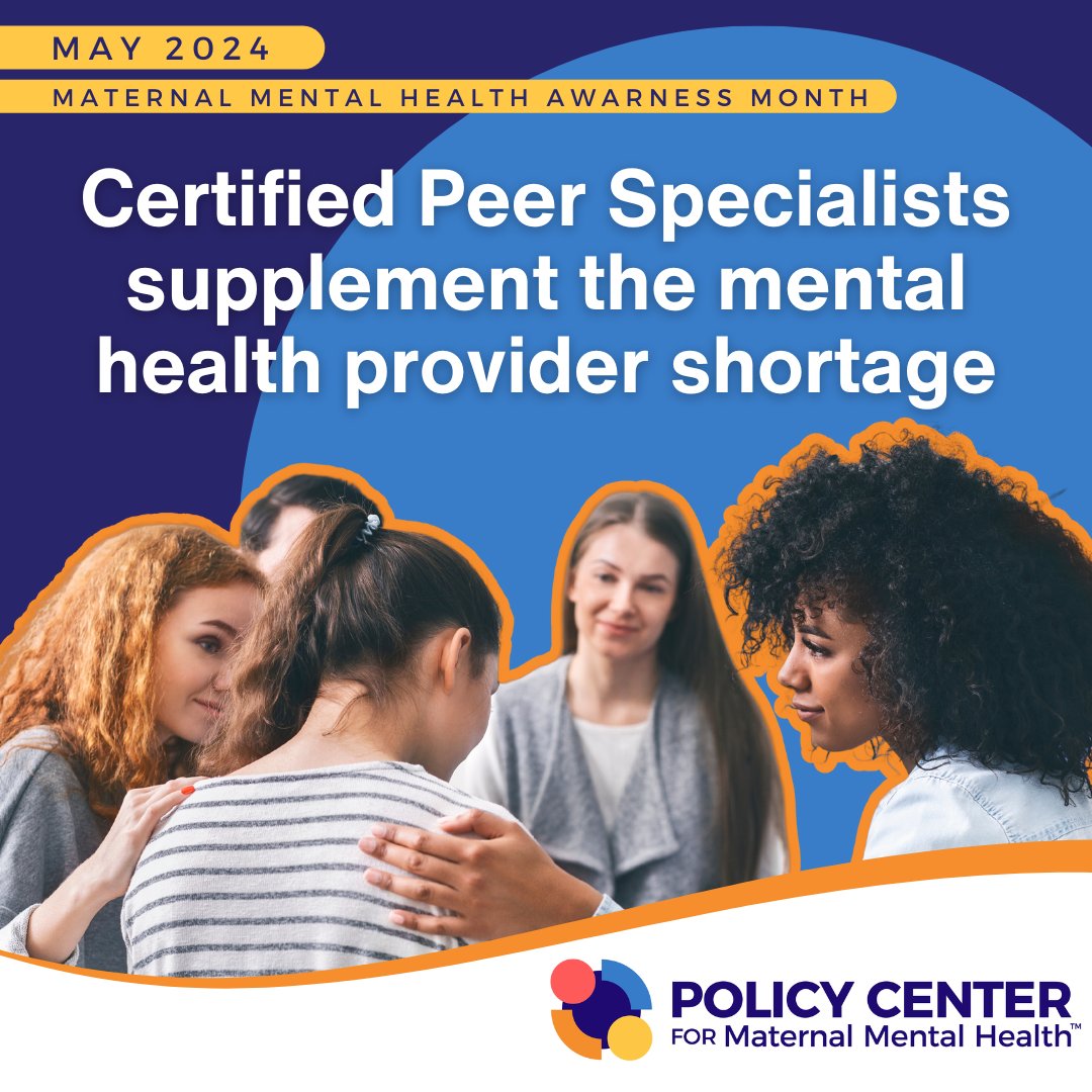 Certified peer specialists supplement the mental health provider shortage, are billable in most states, provide an emerging opportunity for support within #maternalmentalhealth, and have the potential to provide meaningful career pathways. #MMHMonth #MMHAwarenessWeek