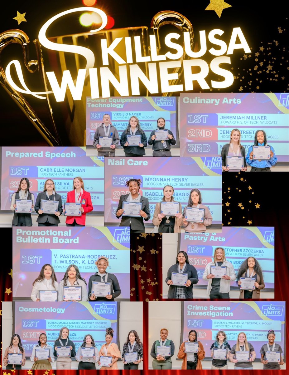 Howard Student Activities (@amy_bedilion) on Twitter photo Congratulations to our 17 medalists that placed in their SkillsUSA competitions. <a href="/mjprzy/">Michael Przywara</a> <a href="/DrMcDermott_AP/">Tammy McDermott</a> <a href="/senor_mitchell/">Brian Mitchell</a> <a href="/KHill_HHST/">Dr. Kyle Hill</a>
#SkillsUSA #NSLW2024 Congratulations to our 17 medalists that placed in their SkillsUSA competitions. <a href="/mjprzy/">Michael Przywara</a> <a href="/DrMcDermott_AP/">Tammy McDermott</a> <a href="/senor_mitchell/">Brian Mitchell</a> <a href="/KHill_HHST/">Dr. Kyle Hill</a>
#SkillsUSA #NSLW2024