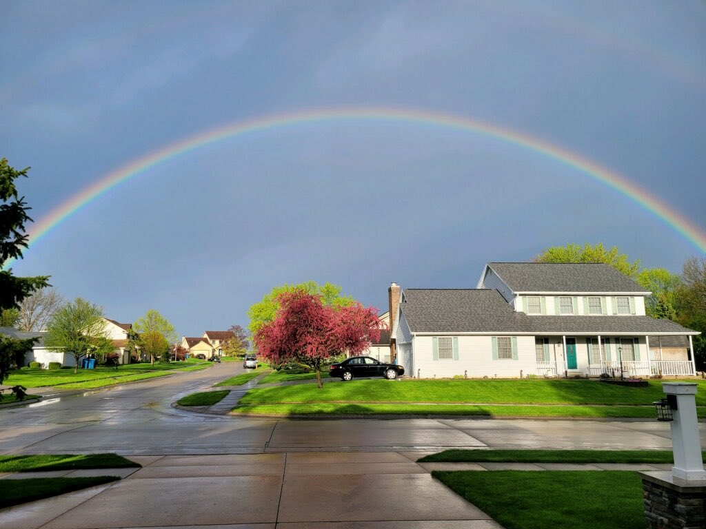 My brother has a front row seat for this rainbow.