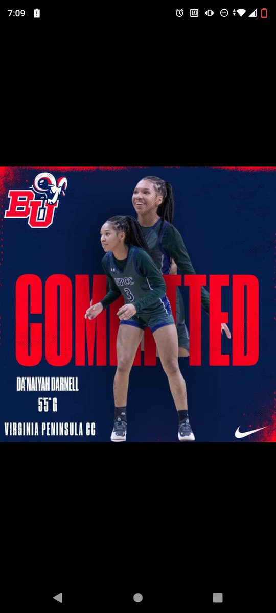 Former Bruton HS Guard DaNaiyah Darnell will be attending Bluefield College after graduating from Virginia Peninsula Community College. Don't let DaNaiyah's height fool you, SHE IS A CERTIFIED DAWG on both ends of the floor. Natural born LEADER who does whatever it takes to win!!