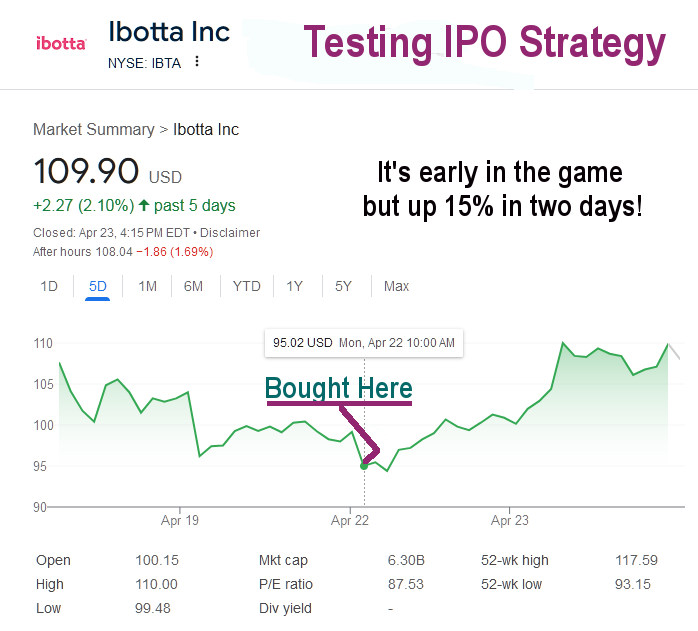 ErikCAHolm1's tweet photo. I know it's premature to break out champagne🥂😎
But testing the theory on when to buy #postIPO has worked well so far.
On Monday I tweeted I would take you on the ride with me.
Solid fundamentals, good CEO, differentiates from competition. Might buy more tomorrow. Lucky!