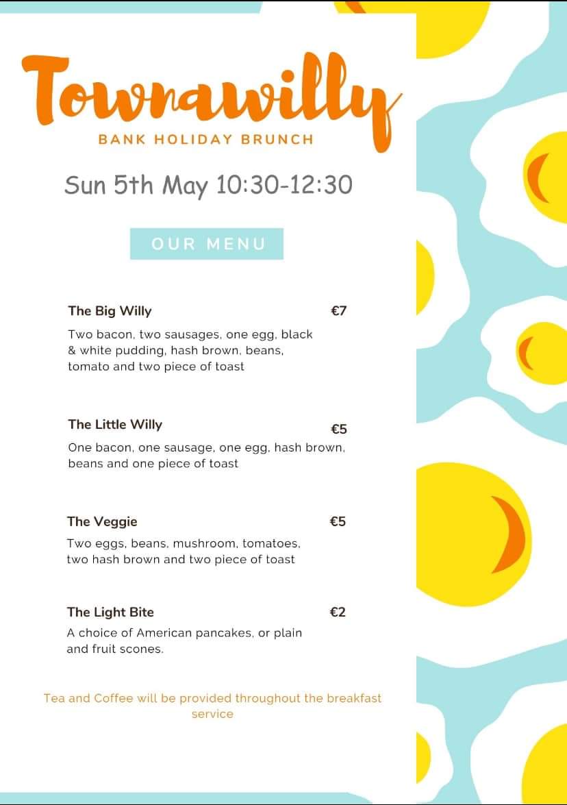 A Local Donegal townland called 'Townawilly' is doing a community breakfast fundraiser and their menu is exciting, to say the least!