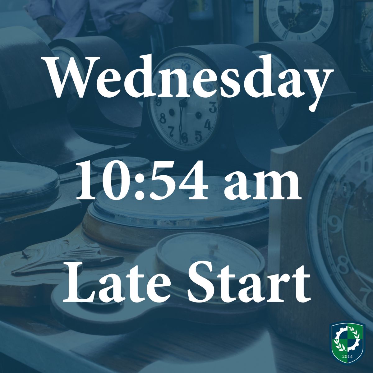 10:54 am Extended Late Start on Wednesday, 4.24.24. This means that on that day we will run classes A, B, and C. Bus pick-up times have been adjusted and are listed on the Transportation page of the website in the “Late Start” column.