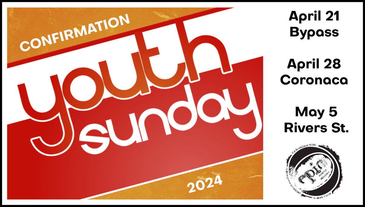 This Sunday is Youth Sunday at our Coronaca Campus!  Join us!