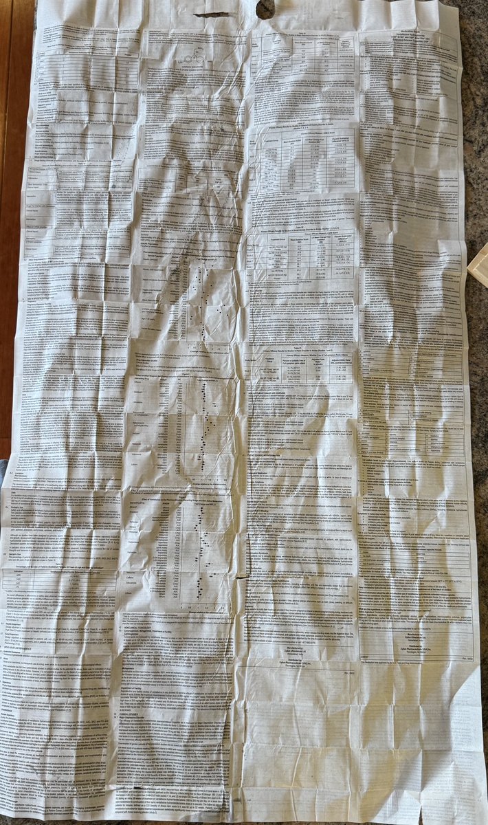 This is an example of drug insert for a commonly prescribed medicine. When I unfurled it, I was shocked that it was over 2 feet long and double sided micro print. When I took my Pfizer Covid vaccine that left me disabled, the only thing I received was a waiver of liability to…