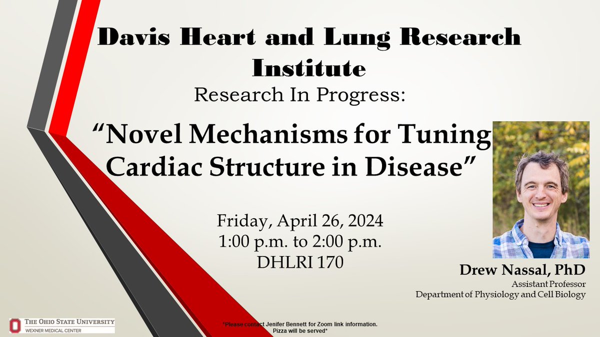 Join #DHLRI on Friday, April 26, 2024 at 1pm in 170 DHLRI for Research in Progress with Drew Nassal from @OhioStatePCB @OhioStateMed @OSUWexMed