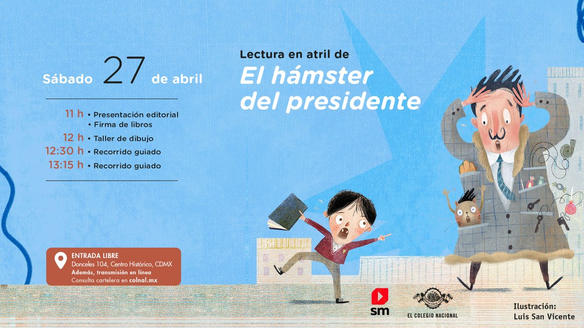 🐹📖👀 Para chicos y no tanto, organizamos una jornada por el #DíadelNiño y la #Niña, con la lectura de un cuento de @JuanVilloro56 por los actores @laloespana, @lamontserrata y @FranciscoRubio_, también talleres de dibujo y recorridos guiados. 🎟 Entrada libre 📅 Sábado 27 de…