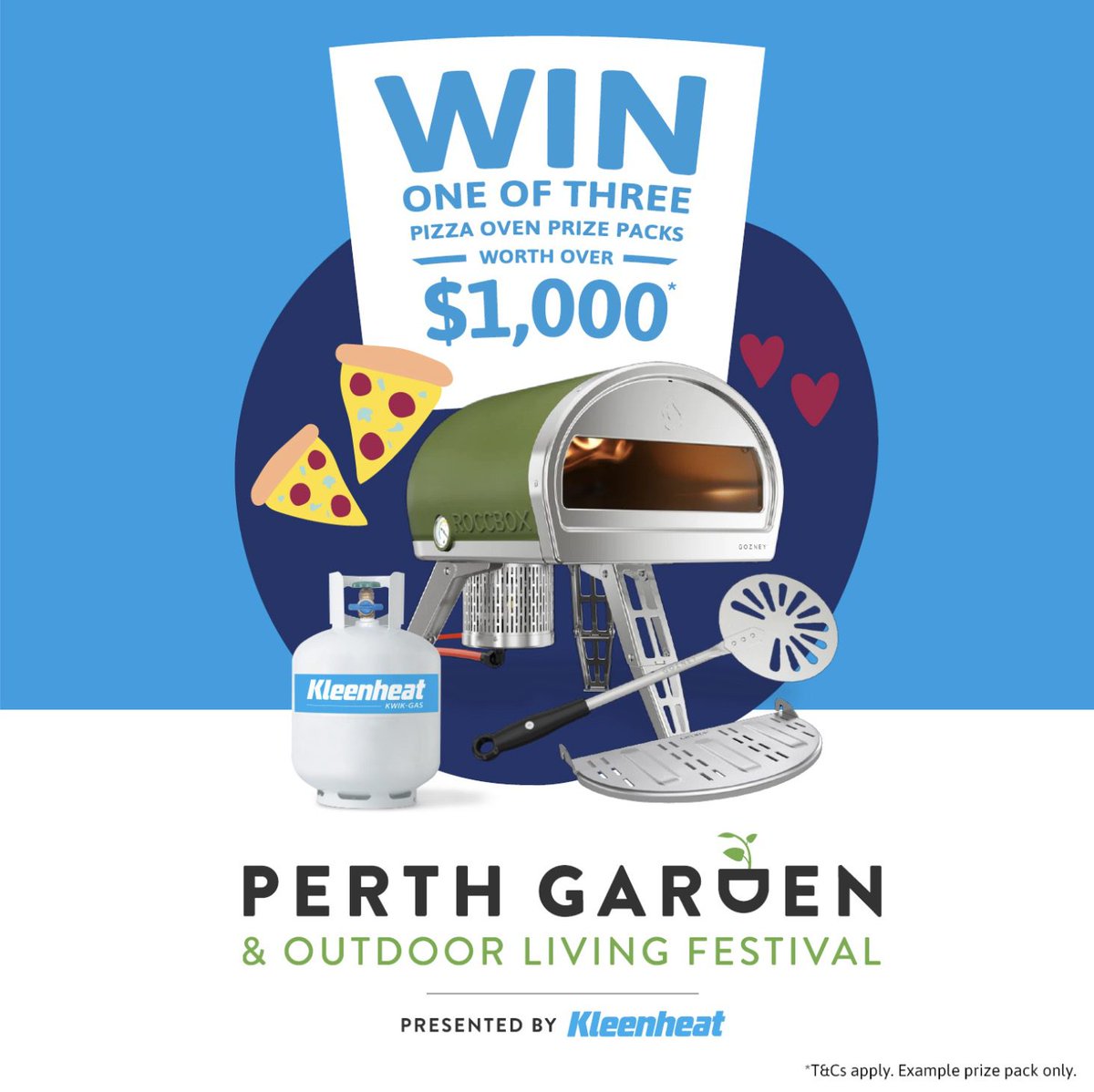 🏆 Kleenheat Competition: Win one of three pizza oven prize packs worth over $1,000 each
👉 competitionsinaustralia.com/kleenheat-comp…

#aus🇦🇺 #competition #comp #comps #australia #competitions #competitionaustralia #competitiontime