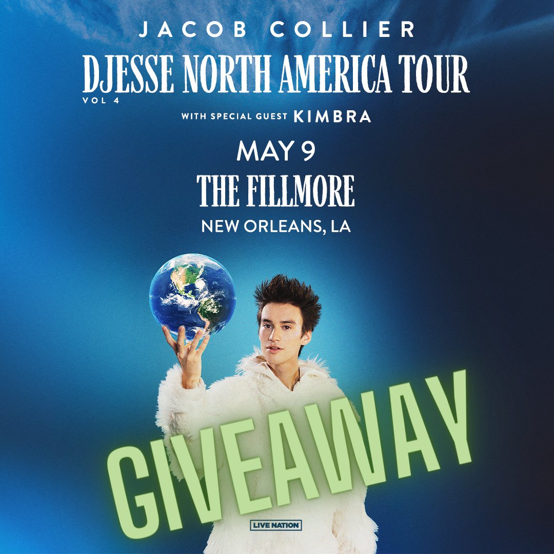 Enter for your chance to win TWO tickets to see Jacob Collier & Kimbra May 9 at The Fillmore New Orleans : promosimple.com/ps/2bddb/jacob… #giveawayalert