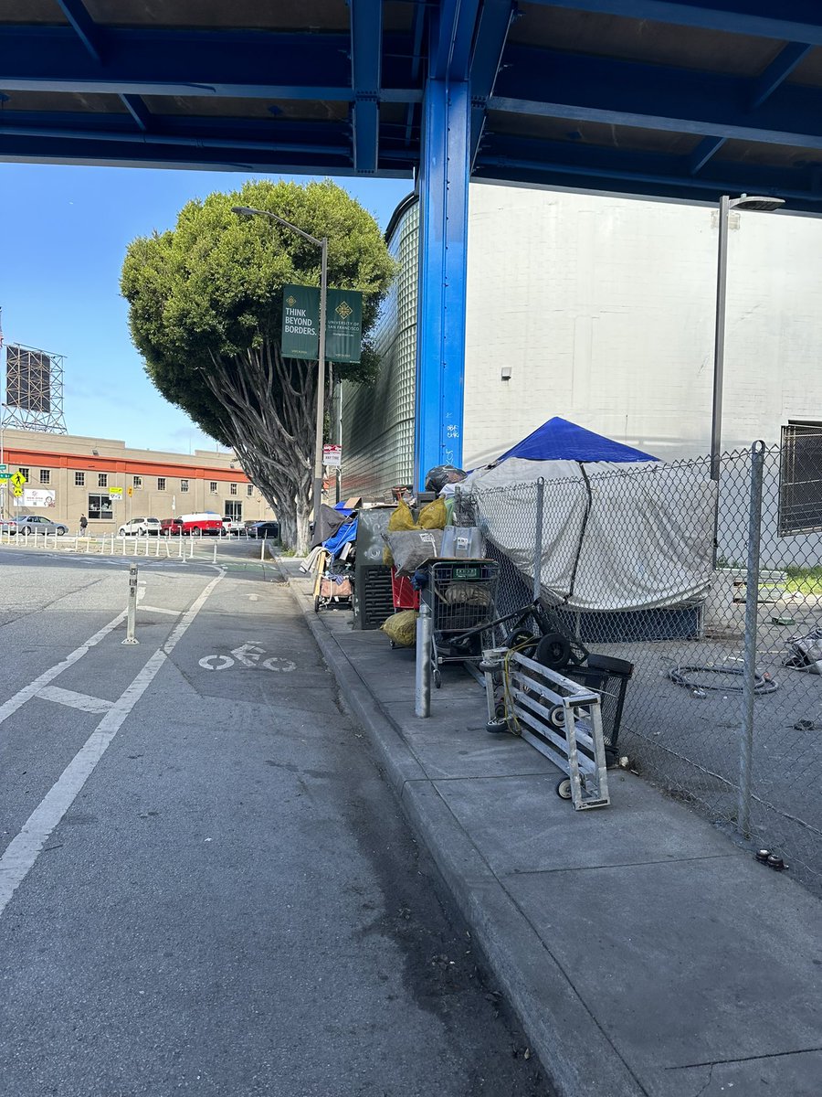 🌁 🦽SF’s ADA Problem: The city of San Francisco is perpetually in violation of the Americans with Disabilities Act (ADA) compliance for clear sidewalks. I took this photo yesterday…📷 Our citizens in wheelchairs are unable to maneuver around the city with constant