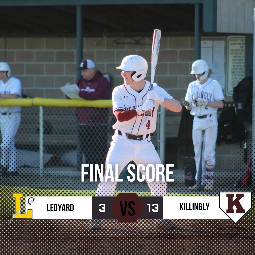 Killingly bounces back with a strong offensive performance against Ledyard today!

Michael Fabiano Jr. led the way going 2-2 at the plate and 3 innings, striking out 5 and only allowing 1 hit.

#TheVillage