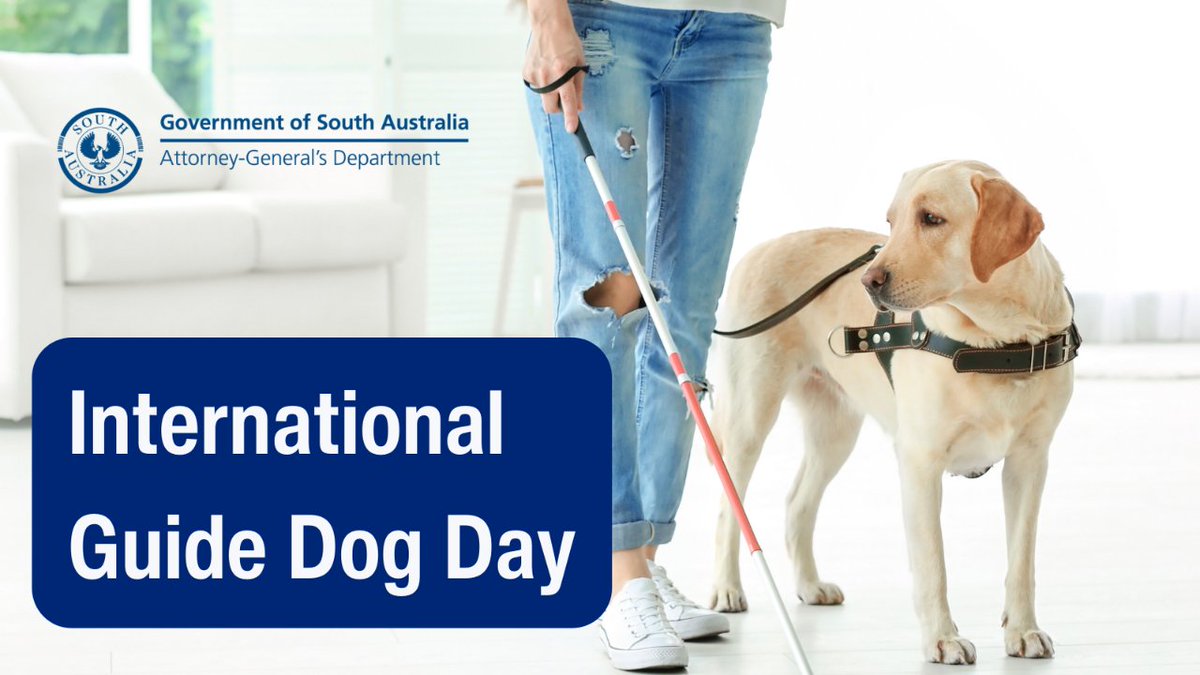 It’s International Guide Dog Day! 🦮🦯 

Guide dogs play an important role for people all over the world, helping them achieve their goals and live independently.  
Here’s to our four-legged friends!  

@EqualOpSA @GuideDogsAustralia