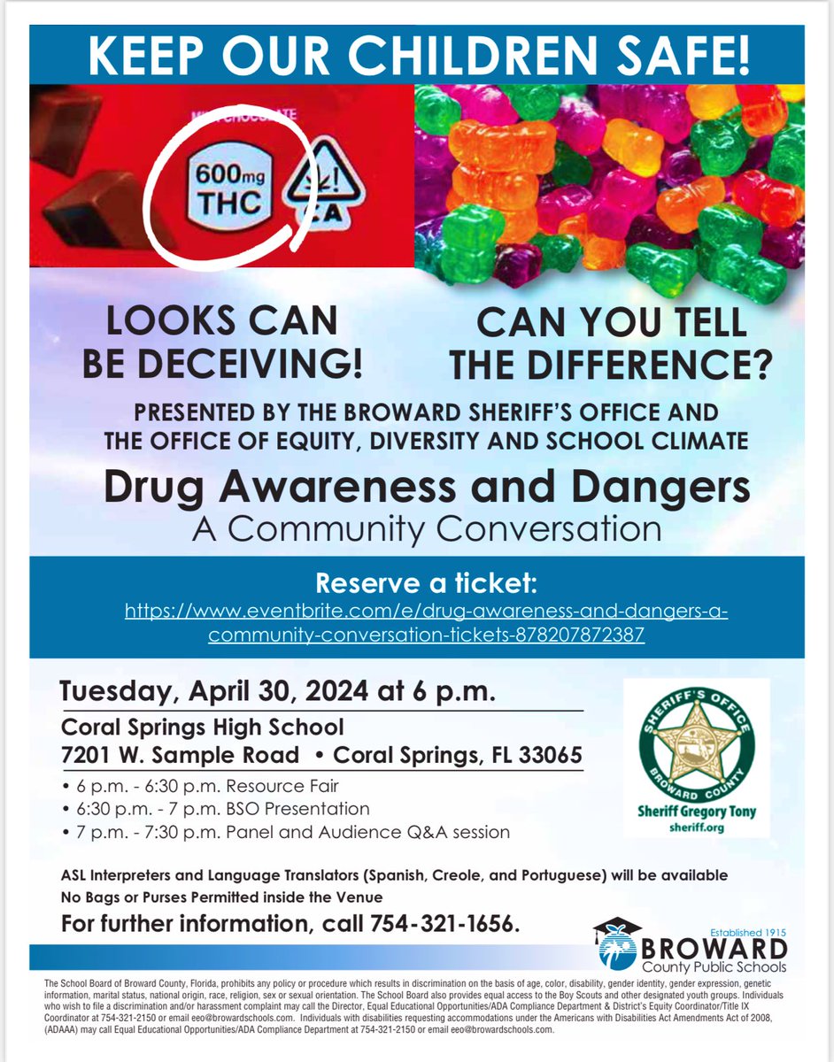 Parents, staff, students, & community members: Attend the “Drug Awareness & Dangers” townhall in the CSHS auditorium on Tues, April 30 from 6-7:30pm. Students, earn 2 service hours for attending OR 4 service hours if they bring a parent! Register to attend. Come and bring a…