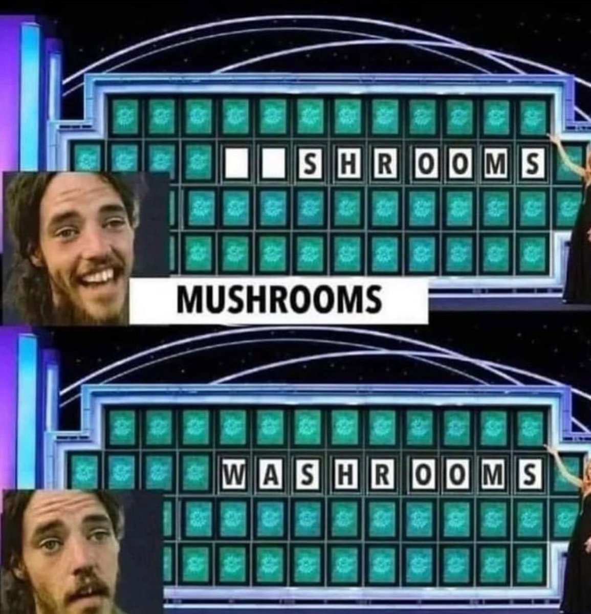 I'd totally watch a psychedelic-themed Wheel of Fortune 🧙‍♂️🍄