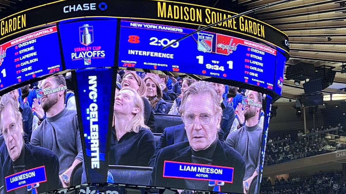 The one & only Liam Neeson in the house #NYR