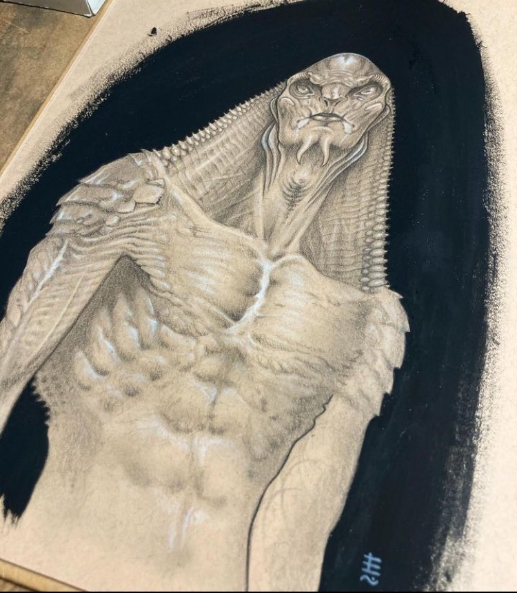 Another flamboyant fishman from the dephts on the pages of the sketchbook. #deepones #entenn #creaturedesign #lovecraft #monsterart #monsterpalooza #gilman