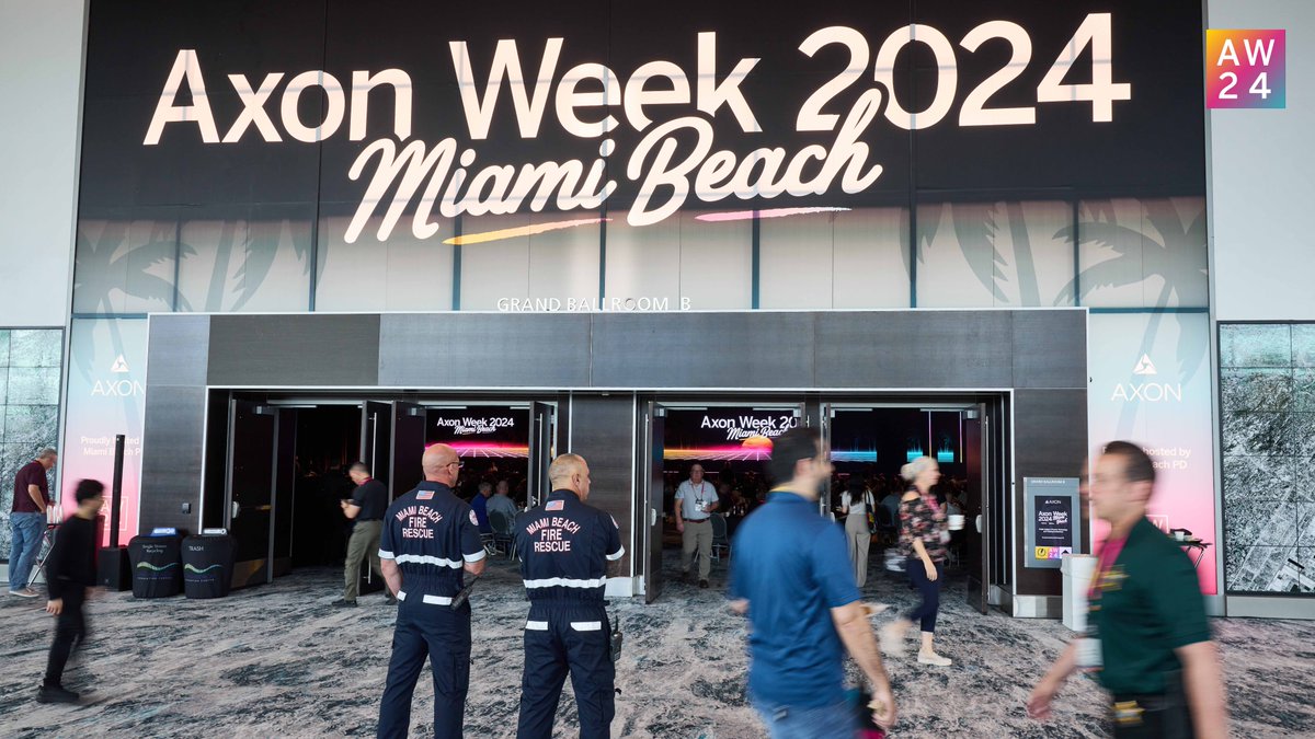 axon_enterprise's tweet photo. Revolutionary product announcements and impactful customer interactions! Take a look at some of the highlights from Day 1 of #AxonWeek24 that couldn’t have happened without our incredible host agency, @MiamiBeachPD.
#Axon #ProtectLife https://t.co/90VKnq8vlh