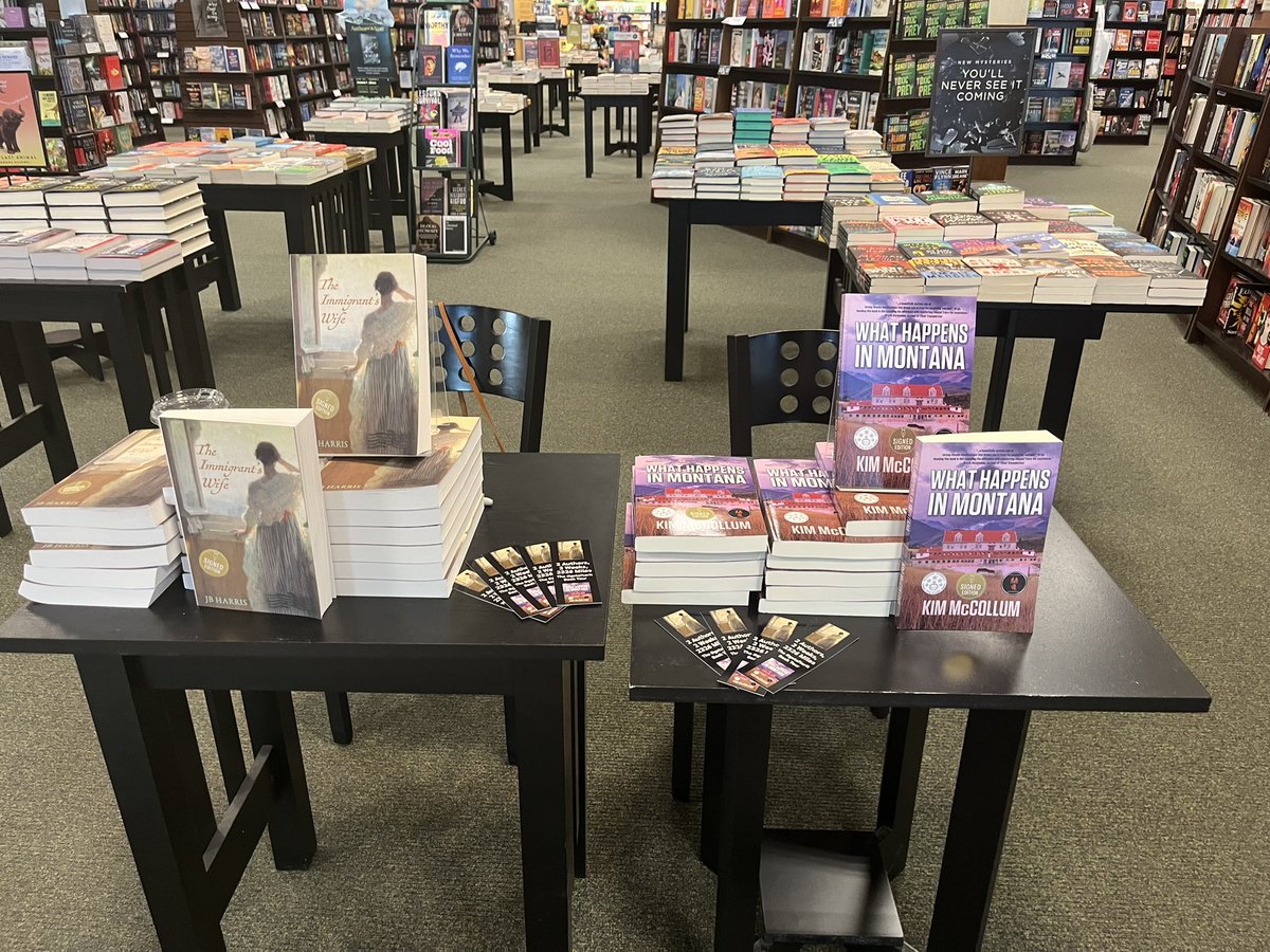 @KFMcCollum and I have to go but our #books will stay. Run in to Eden Prairie @barnesandnoble and grab your signed copy of #theimmigrantswife and #whathappensinmintana before they are gone and you have to travel out of state to get one! #readersoftwitter #bookclub #fiction #read