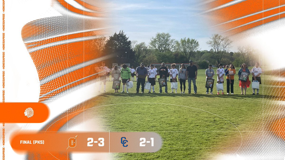 Final from Oneida! Tied 2-2 after regulation, the Indians defeat Campbell County 3-1 in PKs for the victory! Strunk saves 3 of 4 PKs taken in the shootout! #OneidaPride
