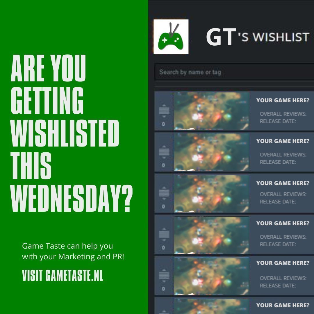 |❤️‍🔥 LIKE | 🗨️ REPLY | ♻️ RETWEET | Got a game that needs more Wishlists this #WishlistWednesday? Look no more! Be sure to visit gametaste.nl 🌐