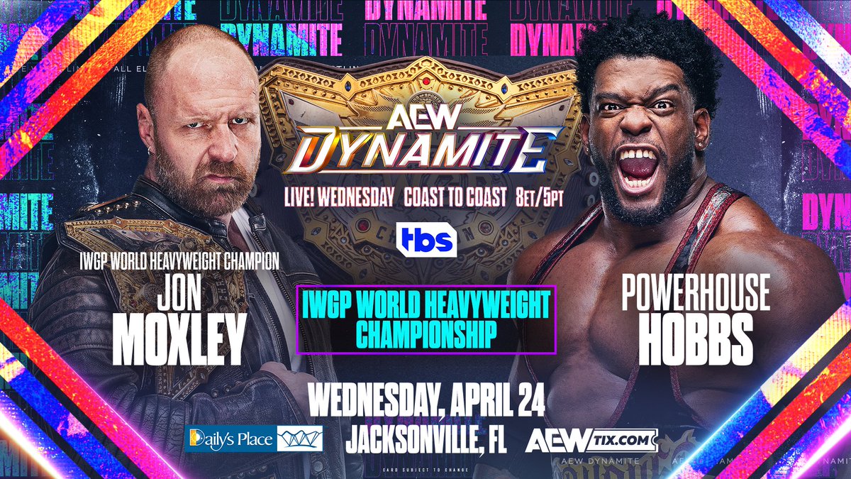 No rest for the new champ😤 @swerveconfident battles @kylefletcherpro TOMORROW NIGHT on #AEWDynamite, only days after winning the #AEW World Title. Moxley vs Hobbs Who's your best friend? Shirakawa vs Anna Jay [ LIVE | AEWplus.com | Select Intl mkts on #TrillerTV ]