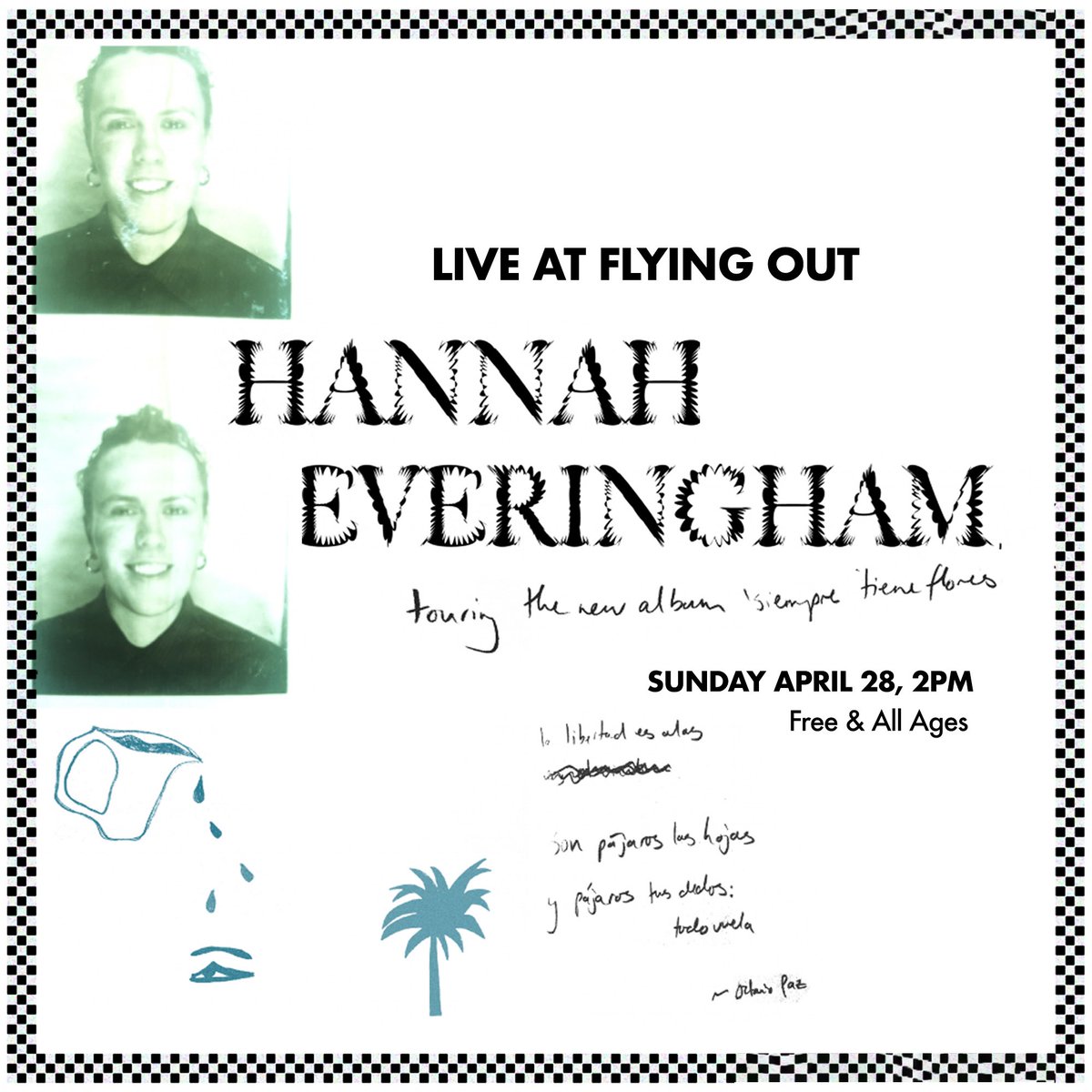 This Sunday we’re delighted to invite Hannah Everingham to celebrate their new album Siempre Tiene Flores with an instore performance here at Flying Out. 💚