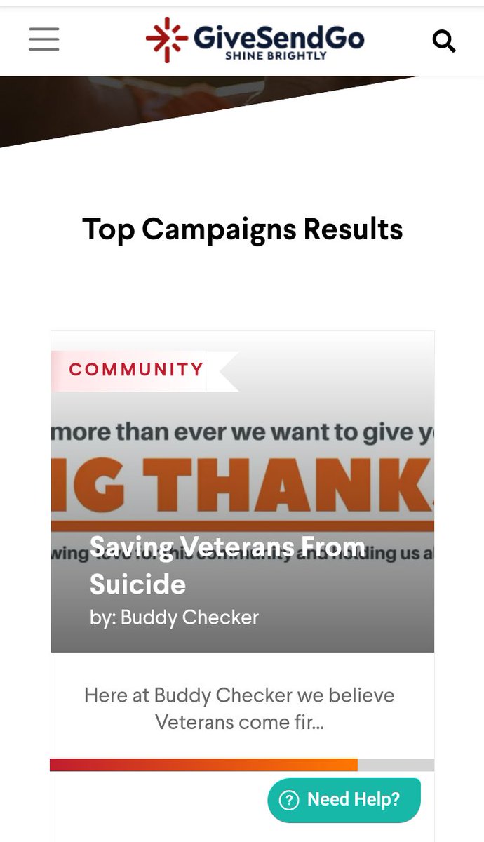 Thank you everyone for helping get our campaign to number one. You guys are amazing. Please share as much as possible, and if you can contribute no matter how small it would be a blessing in saving 44 Vets from suicide every day 🙏🏼
#44toZero #BuddyChecker
givesendgo.com/Buddy_Checker