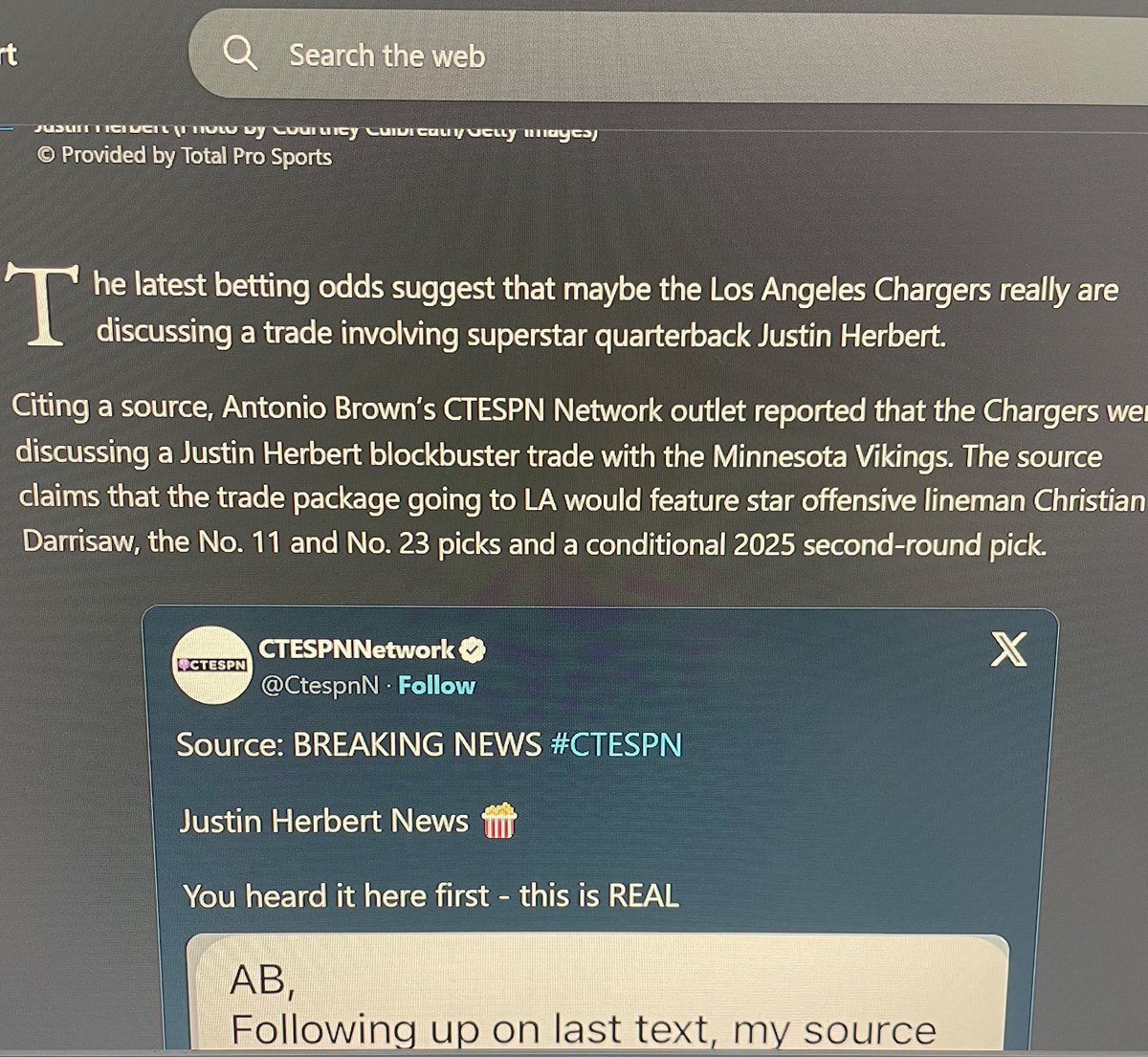 Using CTESPN as a source for a real NFL news article I’m crying