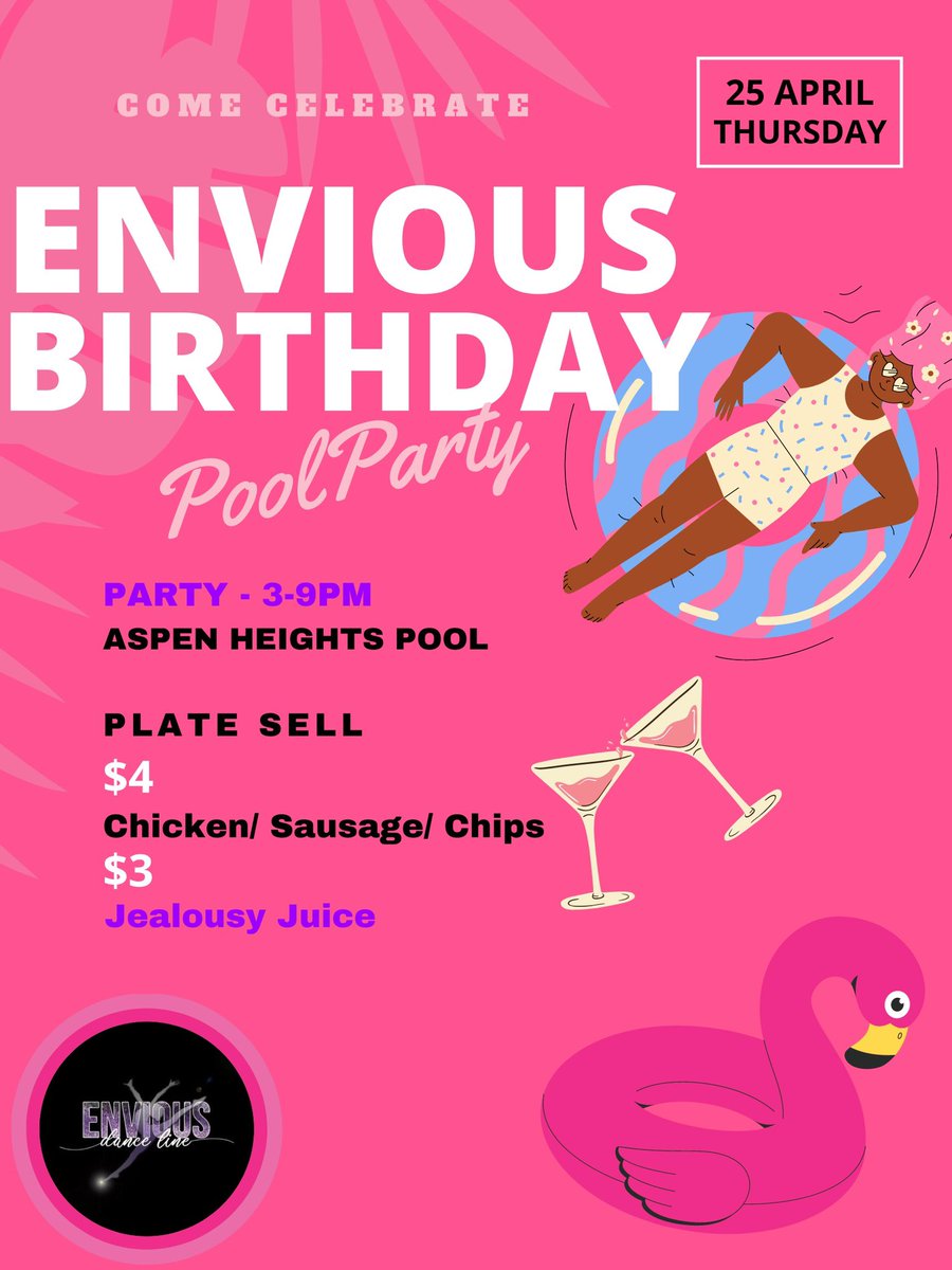HAPPY ENVIOUS WEEK!!💜💜

Come and get your groove! We also have a Karaoke Night tomorrow and our Birthday pool party Thursday! We would love for y’all to come support your fav dance org!💋

ALSO, DONT FORGET: Envious will be performing at Blackish TOMORROW!!🤭🥳