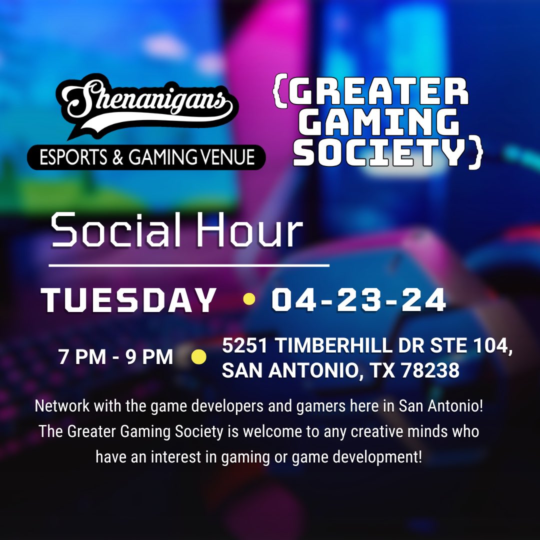 Social Hour TONIGHT at @ShenanGaming !! See you there!