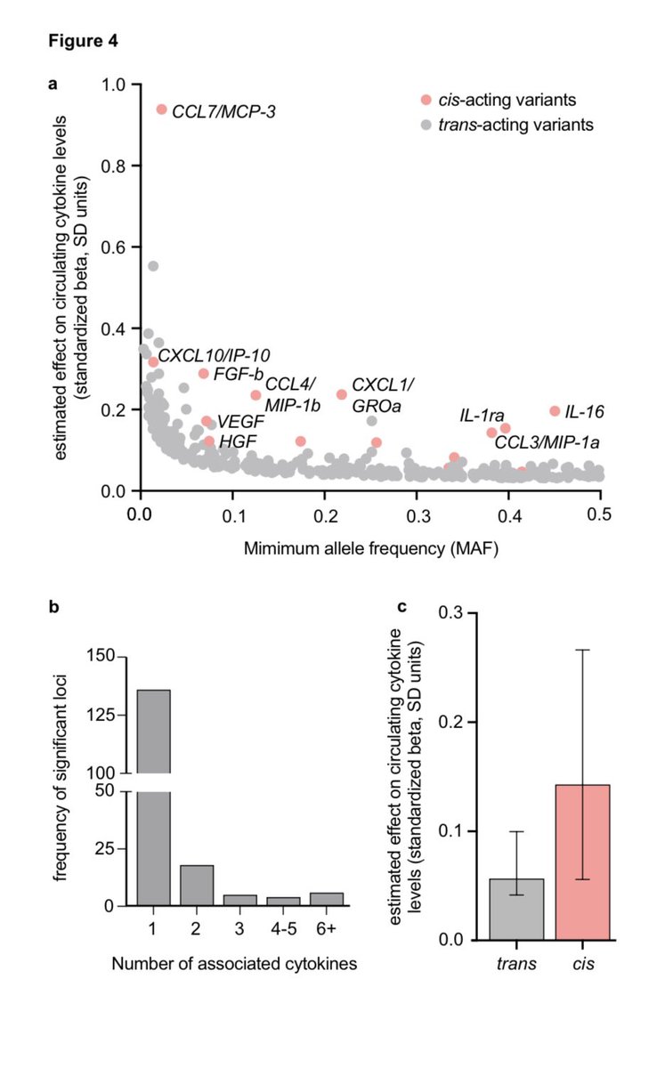 MariosGeorgakis's tweet image. Exploring the #genomic architecture of circulating #cytokines in the largest to-date dataset of 75,000 individuals, we find 

👉169 loci associated with cytokine levels
👉 promising drug targets for immune-mediated diseases  

Check out for more:
medrxiv.org/content/10.110…