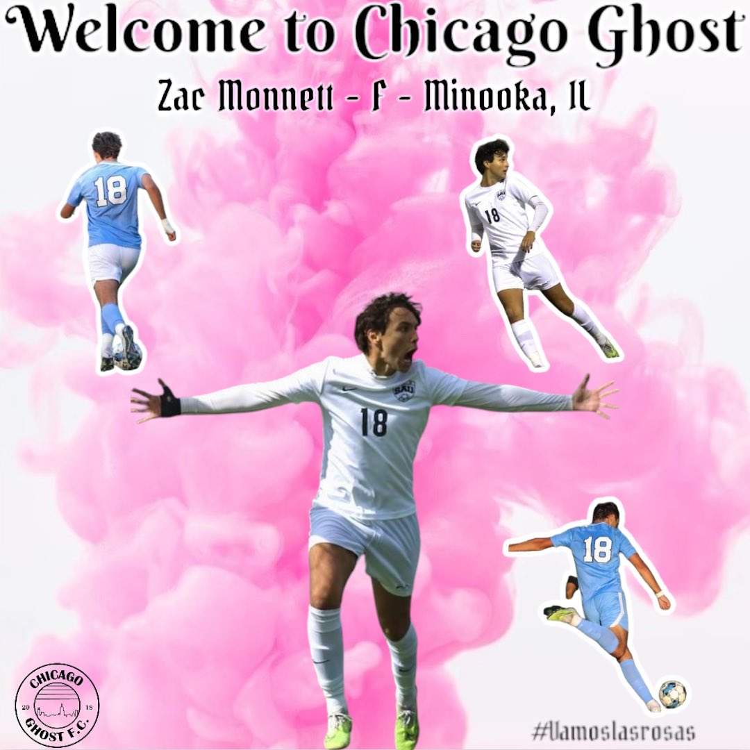 ‼️𝐍𝐄𝐖 𝐒𝐈𝐆𝐍𝐈𝐍𝐆‼️ Please welcome newcomer @zacmonnett to 👻 footy. #chicagoghostfc | #vamoslasrosas