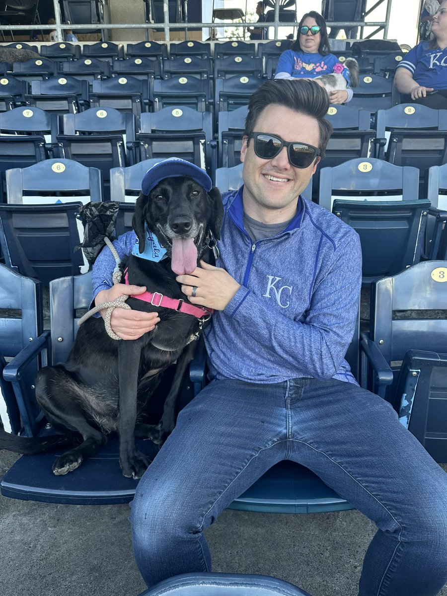Annual tradition of bringing my dog to a baseball game. It’s a hilarious experience.