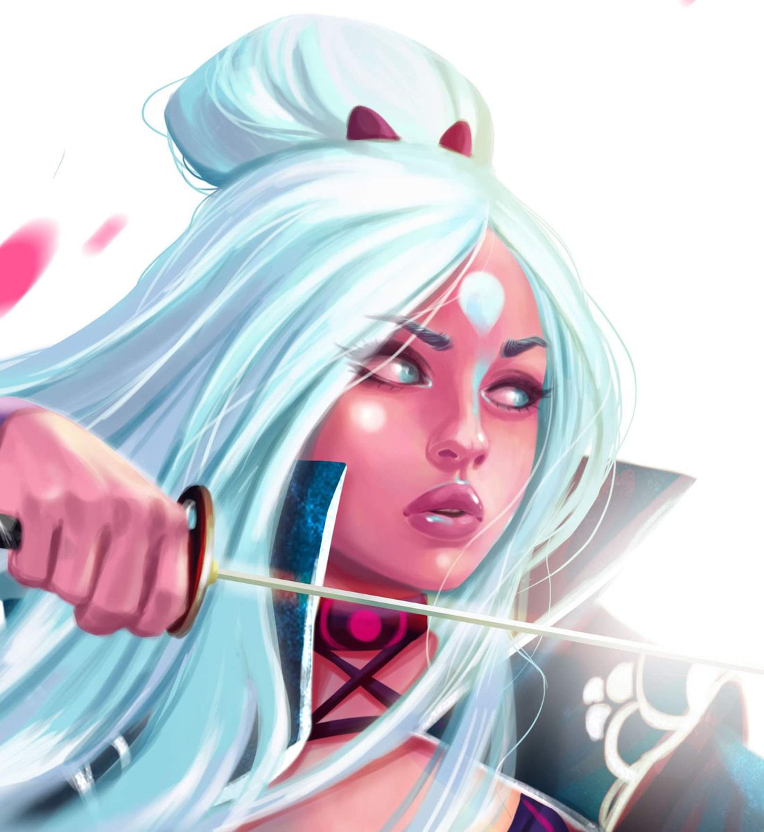 Mavrick717's tweet photo. (Never posted this here....so here u go!) 

@lemybeauty_ @ItsLemyB Finally finished the Nima piece ive been working on.I used none other than the phenomenal 
@lemybeauty_ as my muse for this painting. Give them both a follow if u havnt already! @Rossdraws https://t.co/EDfzmCMcSd