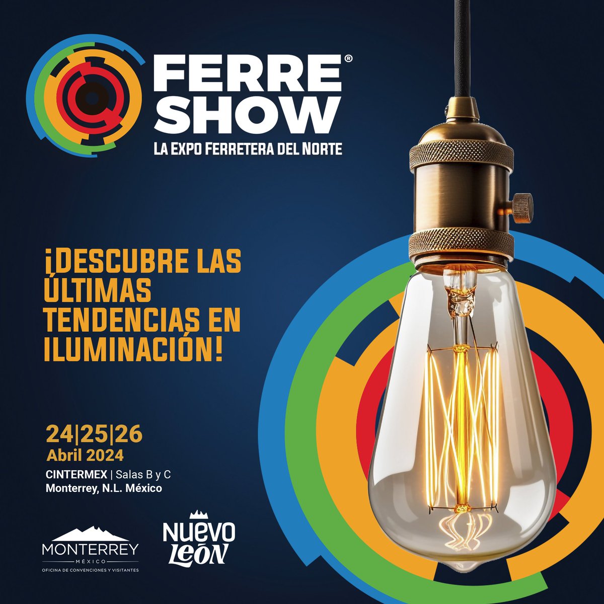 ¡Enciende la innovación! Explora las soluciones más brillantes en iluminación en FerreShow 2024. ¡Regístrate ahora! ticketopolis.com/ferreshow/tick… FerreShow, La expo ferretera del Norte, te espera del 24 al 26 de abril. Cintermex Sala B y C ¡Visítalos en el stand 123!