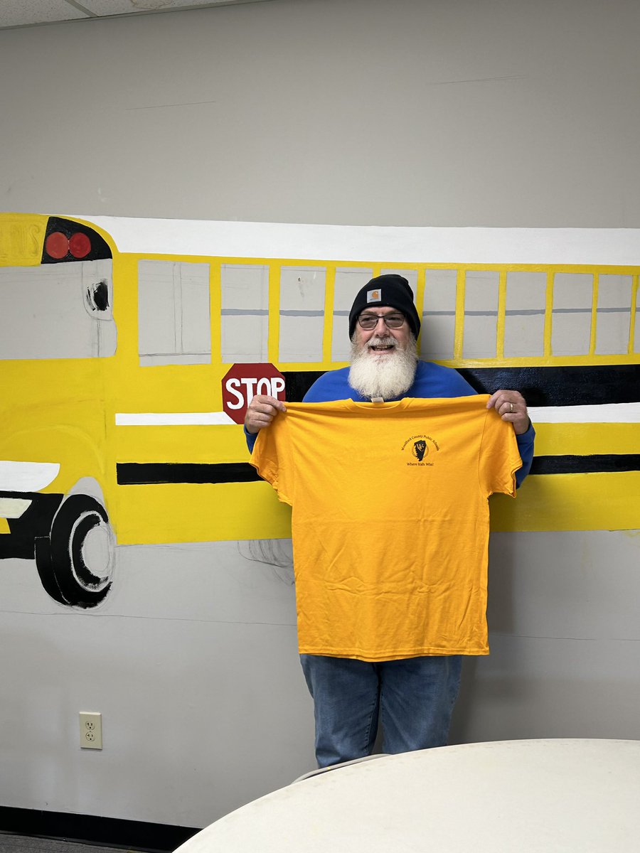 Congratulations to Mr. Andrew Fletcher on being nominated for an, “Above and beyond” T-shirt !! Mr Fletcher is one of our amazing bus drivers and was nominated for this honor by the parent of a student!! Keep up the great work Mr. Fletcher!!#1county1school #Kidswin